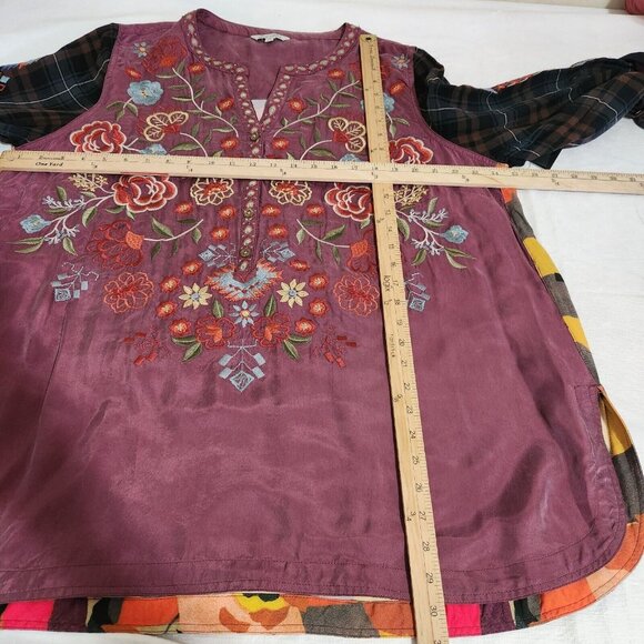 John Mark Women's Top Tunic Size 1X Embroidered Boho Mixed (39) - Picture 9 of 14